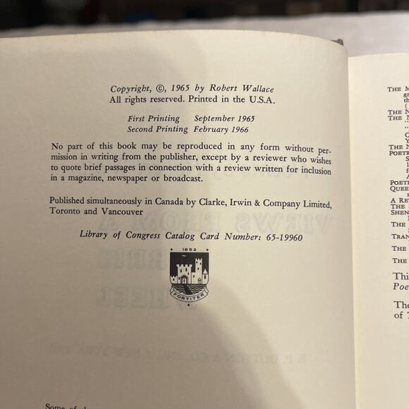 Signed!! Views From a Ferris Wheel by Robert Wallace - 1965 HCDJ - Picture 5 of 6